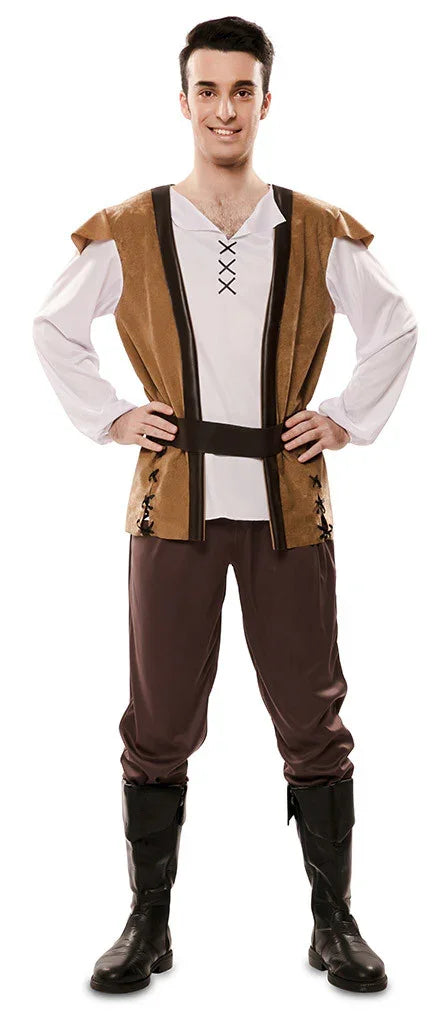 Disfraz de Mesonero Medieval Marrón para Hombre Campesinos y Posaderos Medievales EuroCarnavales